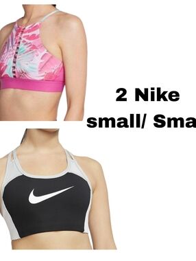 2 Extra Small Nike Black, Gray White Racerback Sports Bra w/ Floral Halter